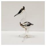 Art Glass 3' Bird with Silver Overlay