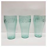 Lot of 3 Vintage Coca Cola Glasses Coke