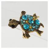 Crystal Turtle Brooch