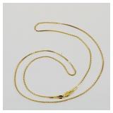 Box Chain Necklace Stamped 18kt Gold Filled 24'