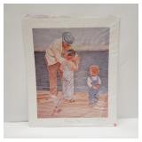 Signed Print Stringing a Line by John Newby 1990