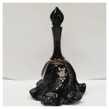 Hand Painted Signed Fenton Black Glass BELL