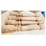 Set of 4 Vintage Oak Table Legs 29'