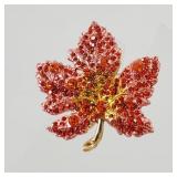 Orange Maple Leaf Brooch