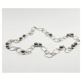 Metal Bead and Chain Necklace 36'