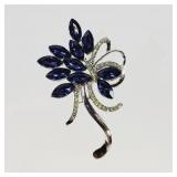 Blue Crystal Brooch
