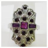 Purple Crystal Ring Size 9