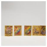 5 Pokï¿½mon Style gold Foil Fan Art Cards