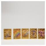 5 Pokï¿½mon Style gold Foil Fan Art Cards