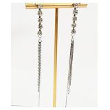Crystal Chain Dangle Earrings 4'