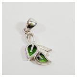 Leaf  Pendant or Charm Stamped 925
