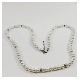 Crystal & Faux Pearl Necklace 38'