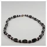 Black Beaded 19' Necklace with Magnetic Clasp