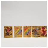 5 Pokï¿½mon Style gold Foil Fan Art Cards