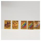 5 Pokï¿½mon Style gold Foil Fan Art Cards