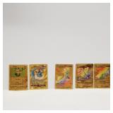 5 Pokï¿½mon Style gold Foil Fan Art Cards