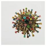 Multi-Colour Crystal Brooch