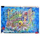 Signed by Artist  Heineken Mardi Gras Poster