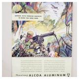 WW2 Ad Vintage 1942 Alcoa Aluminum 13 x 18'
