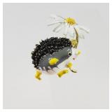 Hedgehog Carrying a Daisy Brooch