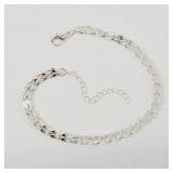 Fancy Silvertone Bracelet 7' - 8'