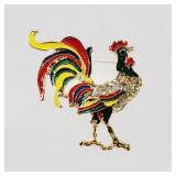 Colorful Rooster Brooch