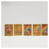 5 Pokï¿½mon Style gold Foil Fan Art Cards