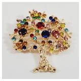 Crystal Tree of Life Brooch