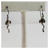 Vintage Silver Stingray Fish Earrings