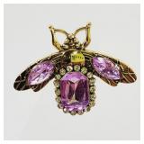 Unique Purple Insect  Brooch