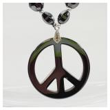 Vintage Peace Symbol Necklace 16'