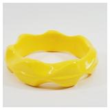 Vintage Yellow Lucite Bracelet with Sticker
