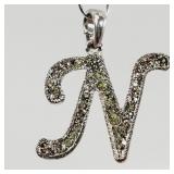 Vintage Crystal Letter N