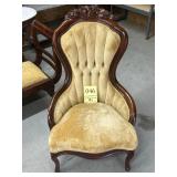 Victorian parlor chair, fancy carved roses