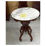 29 inch high fancy marble top lamp table 22