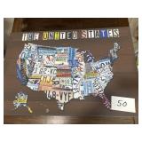 Picture of the United States as car tags