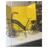 Welcome, bicycle, planter, decorative piece