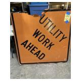 48 x 48 utility work ahead Wood sign
