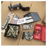 Wrenches, sockets screwdriver set bits tow hitch