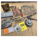 T handle hex keys, open and ratchet and socket