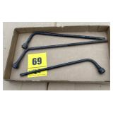 3 lug wrenches, tires irons