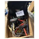 Black & Decker bag, soldering gun, pliers, and