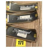 Car badges two are turbo charged, and one