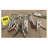 Several vice grips