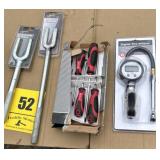 Tie, rod, separator, screwdrivers, and digital