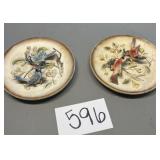 Two vintage bird plates
