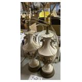 Vintage lamps, floral design