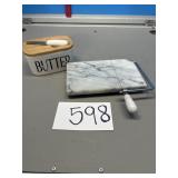 Cheese, cutter, and butter dish