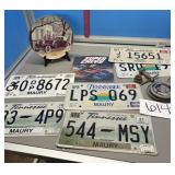 Antique car plate car tags Cadillac center