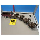 Cast iron beer, wagon, Clydesdale horses, beer